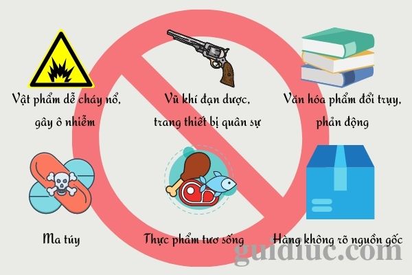 Những mặt hàng cấm không được gửi hàng đi Mỹ Úc Canada từ Tây Ninh
